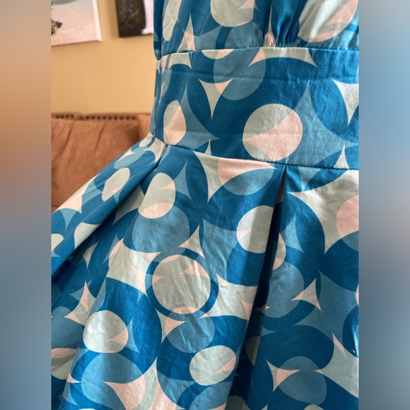 Calvin Klein sundress sz 12 in shades of teal - rounded neckline zipper back - Picture 8 of 9